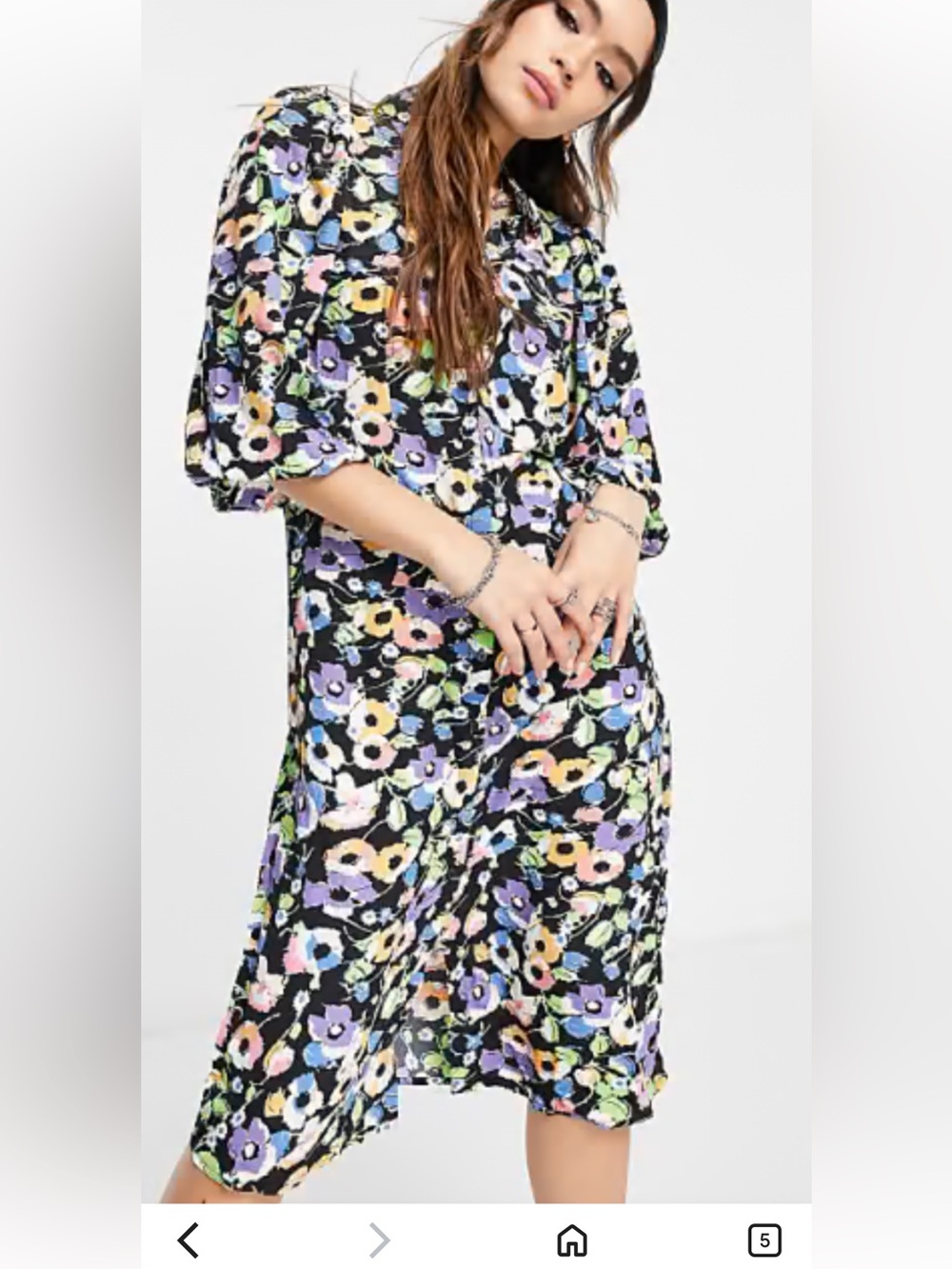 Vero Moda Black Floral Maxi Dress with Multicolor Blooms